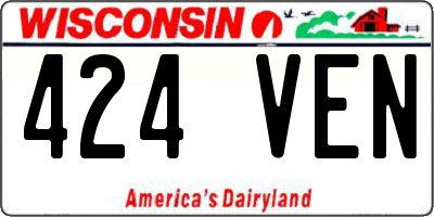 WI license plate 424VEN