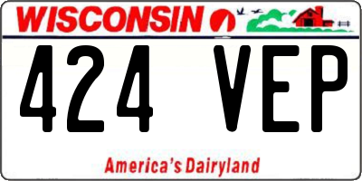 WI license plate 424VEP