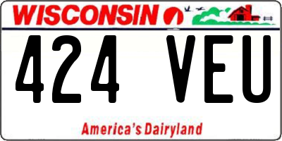 WI license plate 424VEU
