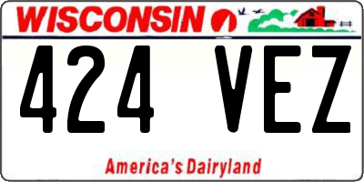 WI license plate 424VEZ