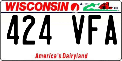 WI license plate 424VFA