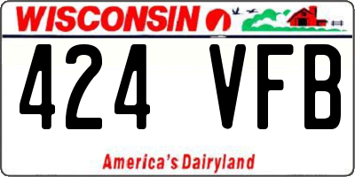 WI license plate 424VFB