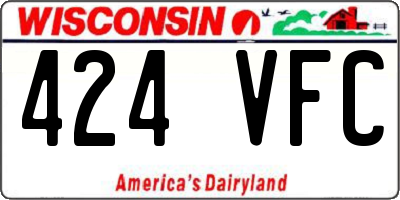 WI license plate 424VFC