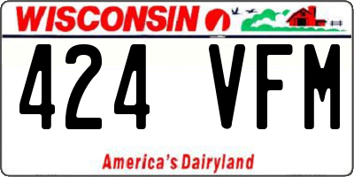WI license plate 424VFM