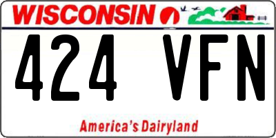 WI license plate 424VFN
