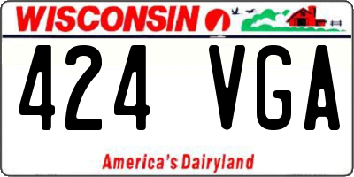 WI license plate 424VGA