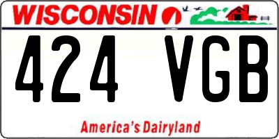 WI license plate 424VGB