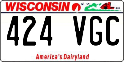 WI license plate 424VGC