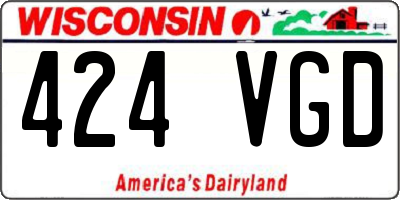 WI license plate 424VGD