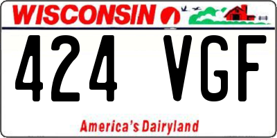 WI license plate 424VGF