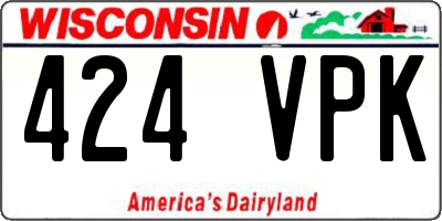 WI license plate 424VPK