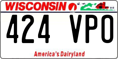 WI license plate 424VPO