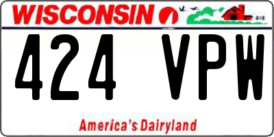 WI license plate 424VPW