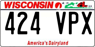 WI license plate 424VPX