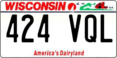 WI license plate 424VQL