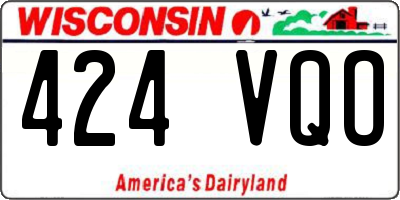 WI license plate 424VQO