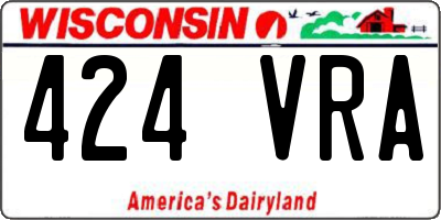 WI license plate 424VRA