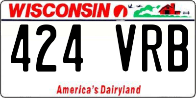 WI license plate 424VRB