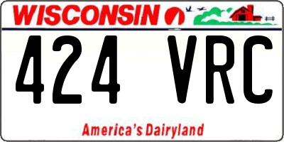 WI license plate 424VRC