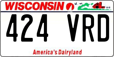 WI license plate 424VRD