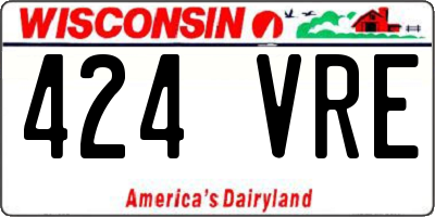 WI license plate 424VRE