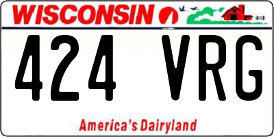 WI license plate 424VRG