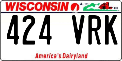 WI license plate 424VRK