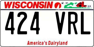 WI license plate 424VRL
