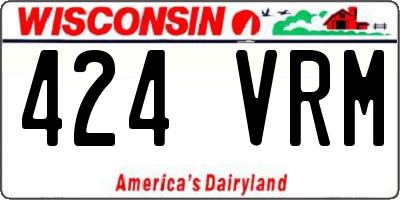 WI license plate 424VRM