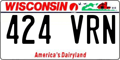 WI license plate 424VRN