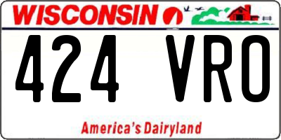 WI license plate 424VRO