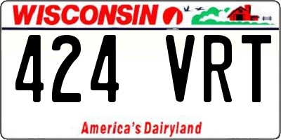 WI license plate 424VRT