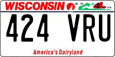 WI license plate 424VRU