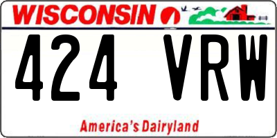 WI license plate 424VRW