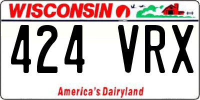 WI license plate 424VRX