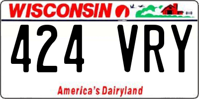 WI license plate 424VRY
