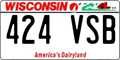 WI license plate 424VSB
