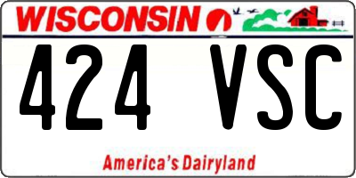 WI license plate 424VSC