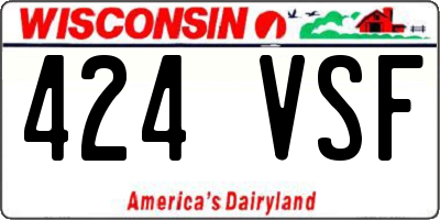 WI license plate 424VSF