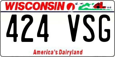 WI license plate 424VSG