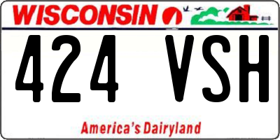 WI license plate 424VSH