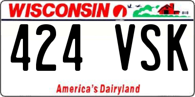 WI license plate 424VSK
