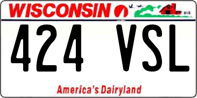 WI license plate 424VSL