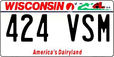 WI license plate 424VSM