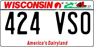 WI license plate 424VSO