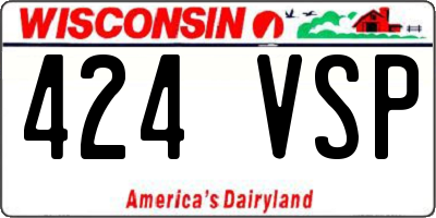 WI license plate 424VSP