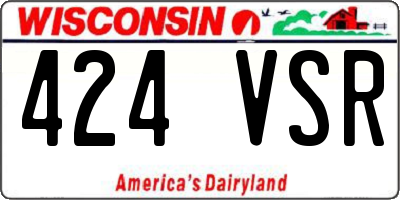 WI license plate 424VSR