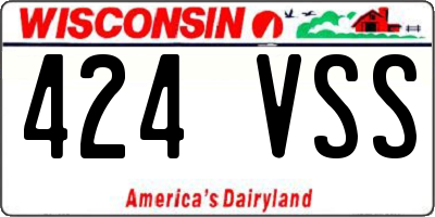 WI license plate 424VSS
