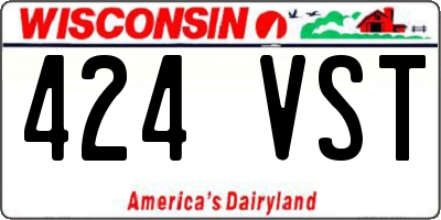WI license plate 424VST