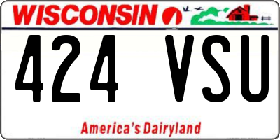 WI license plate 424VSU